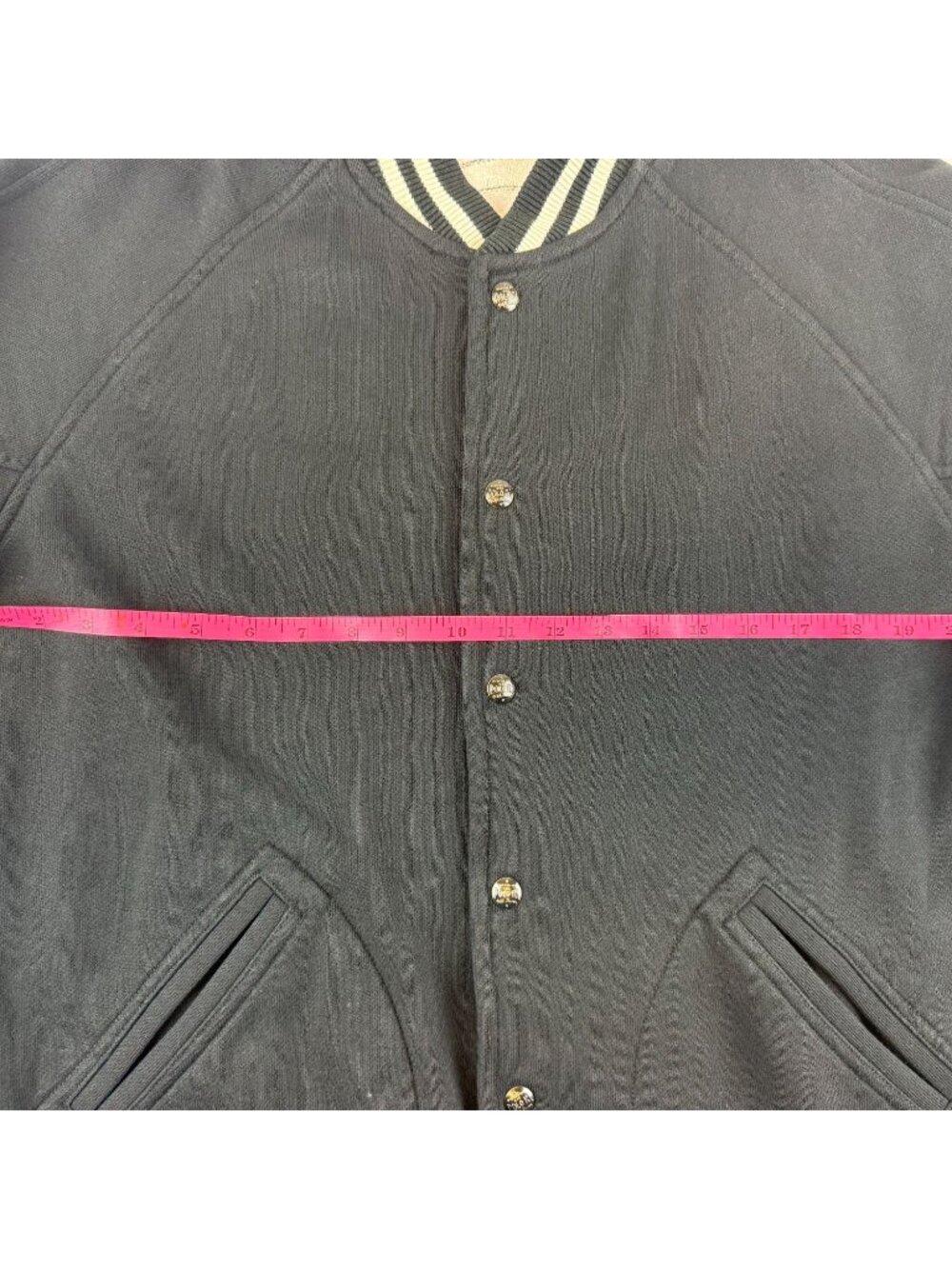 Polo Ralph Lauren Men's Black Varsity Jacket M Button Patch - Picture 8 of 9
